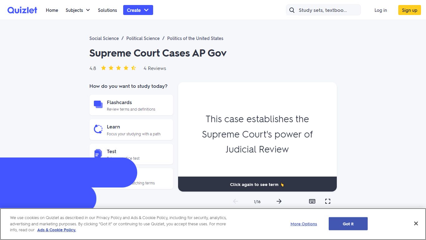 Supreme Court Cases AP Gov Flashcards | Quizlet