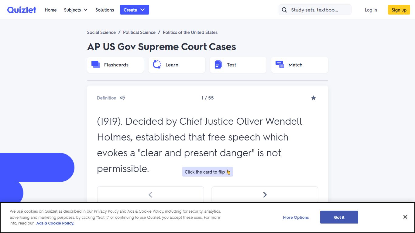 AP US Gov Supreme Court Cases Flashcards | Quizlet